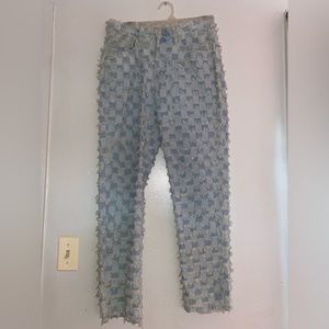 Light blue string jeans
